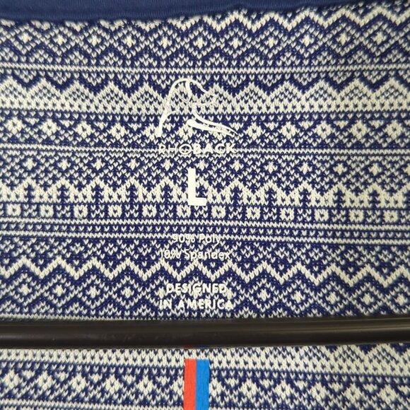 Rhoback 1/4 Zip Top Men's L Blue Geometric Performance Q-Zip Pullover Golf - Picture 3 of 11